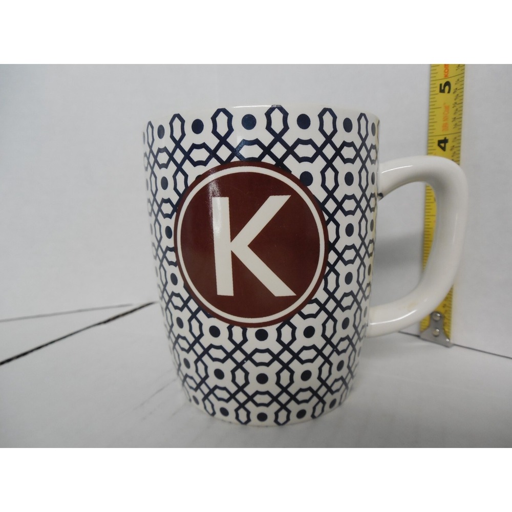 Target Stoneware Monogram "K" Ceramic Coffee Cup Mug 14 oz